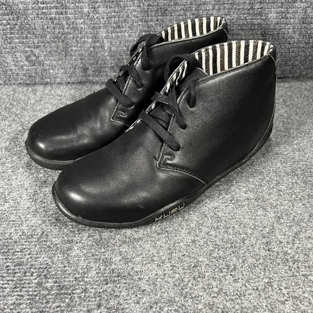 KURU Shoes Mens Size 7 Black Leather Chukka Comfort Casual Sneakers 100911‎